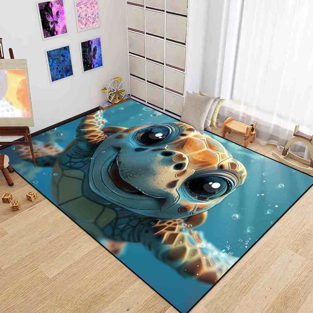 Cute Baby Sea Turtle Play Mat Kids Nursery Room | CozyLil