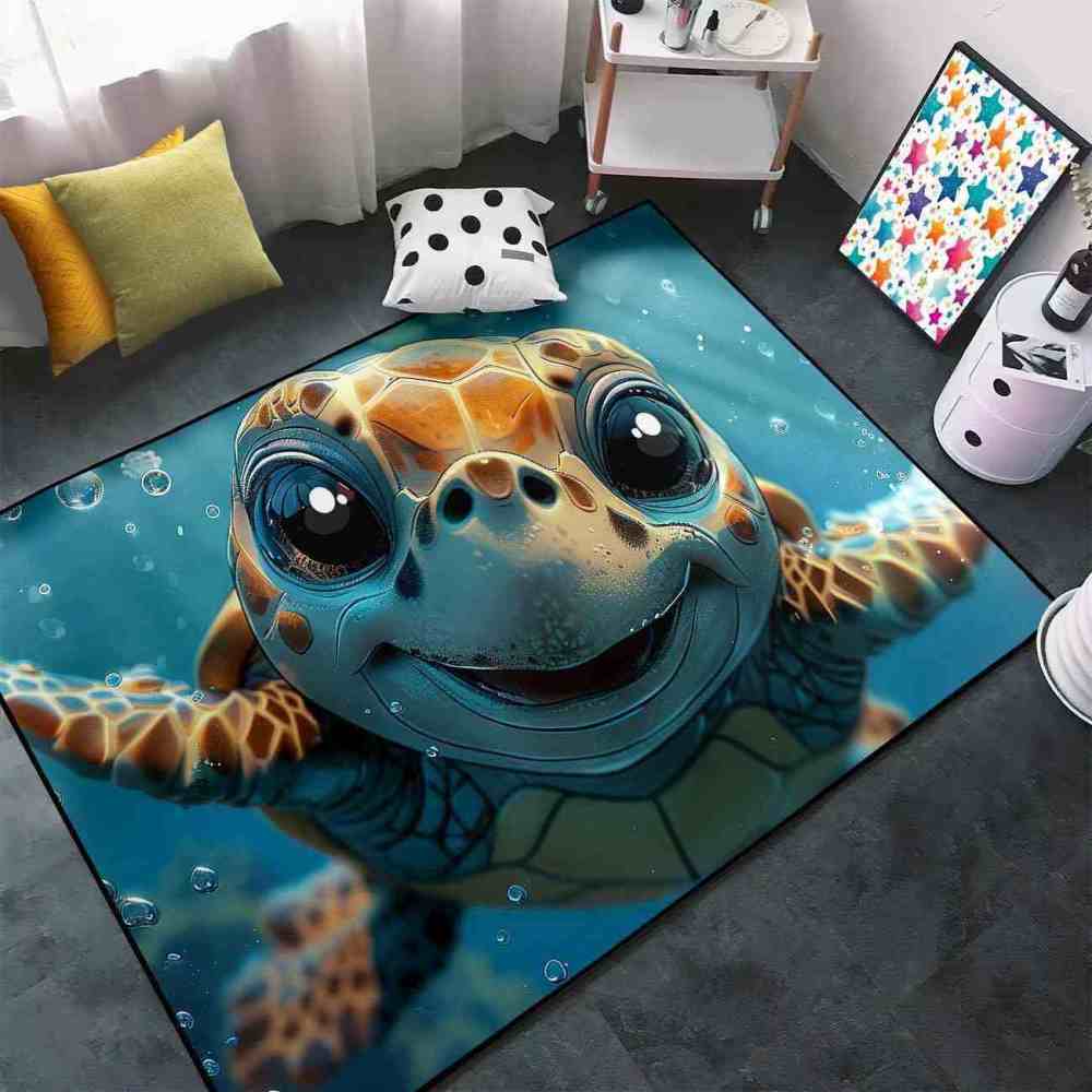 Cute Baby Sea Turtle Play Mat Kids Nursery Room | CozyLil