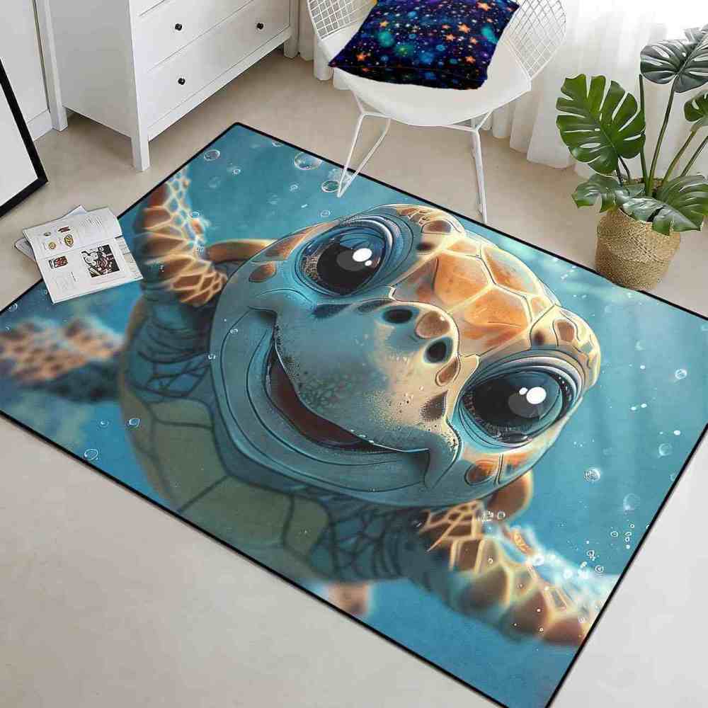 Cute Baby Sea Turtle Play Mat Kids Nursery Room | CozyLil