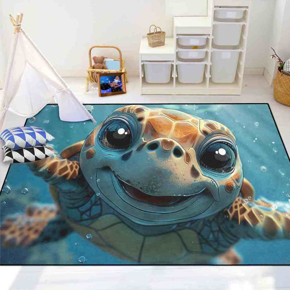 Cute Baby Sea Turtle Play Mat Kids Nursery Room | CozyLil