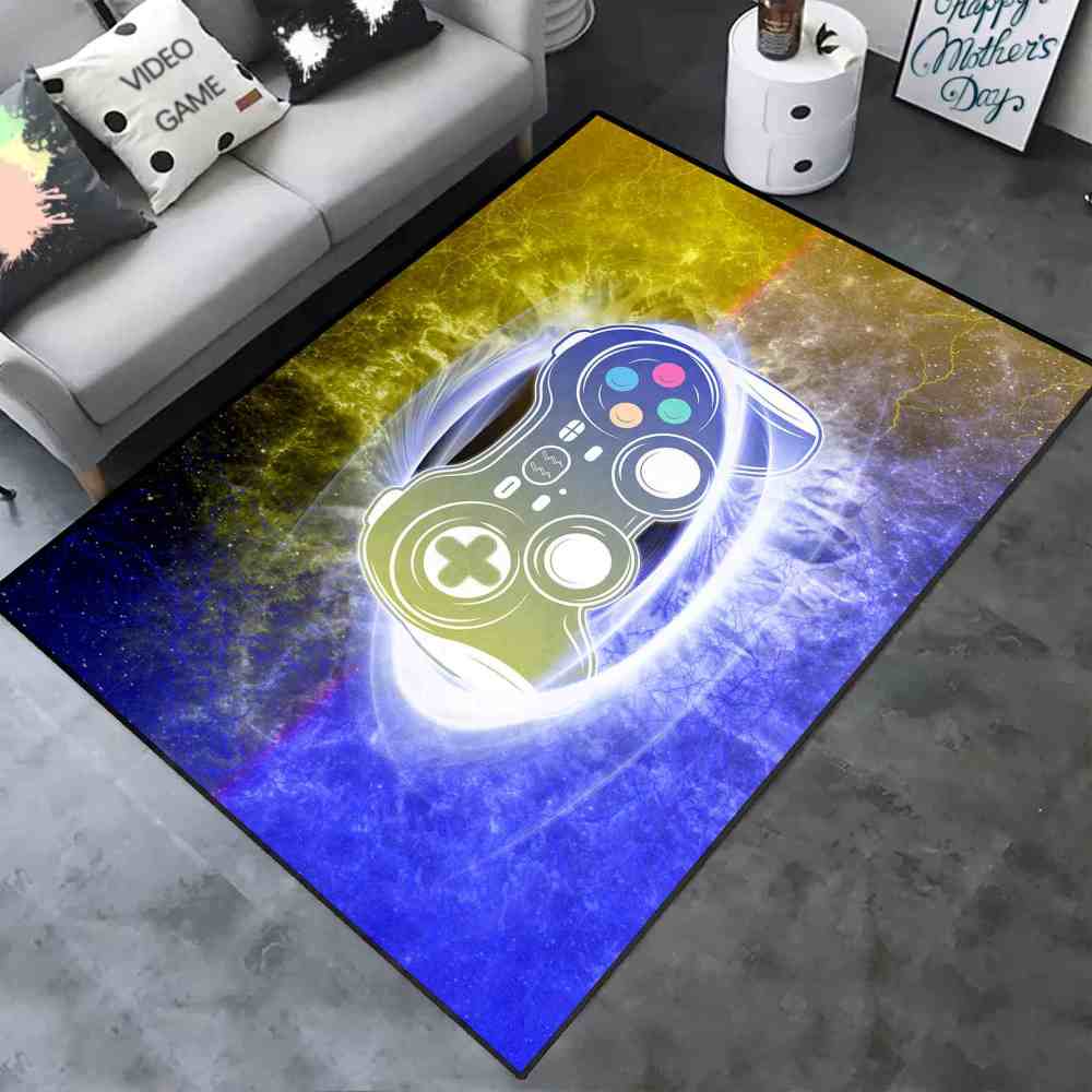 Cosmic Energy Burst Gamepad Printed Area Rug Boys Bedroom | CozyLil