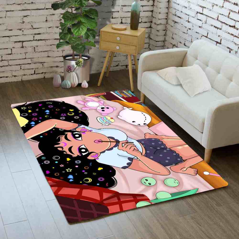 Cosmic Girl With Lollipop Sweet Play Mat Kids Bedroom Area Rug | CozyLil