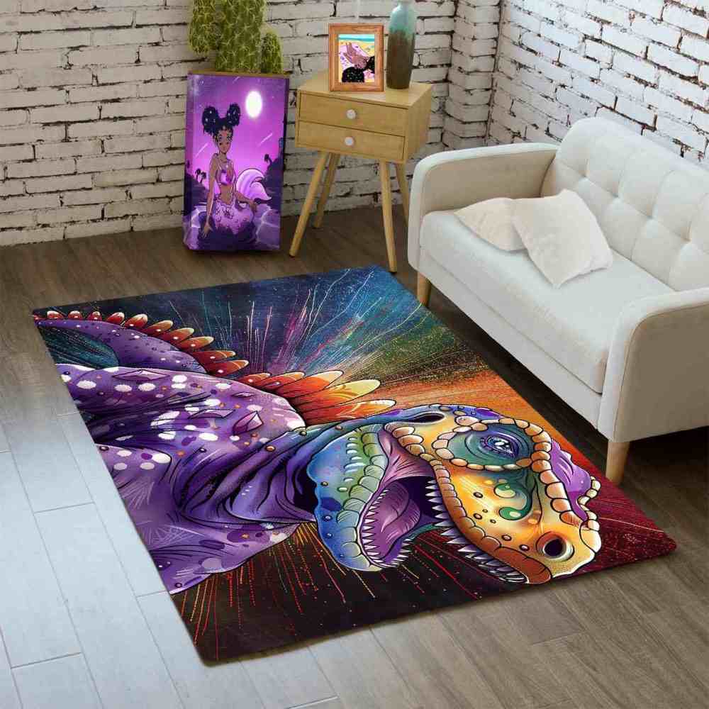 Abstract Cosmic Purple Dinosaur Toddler Play Rug | CozyLil