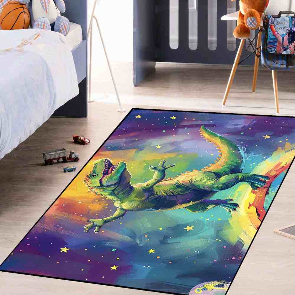 Cosmic Adventure T-Rex Toddler Play Area Rug | CozyLil