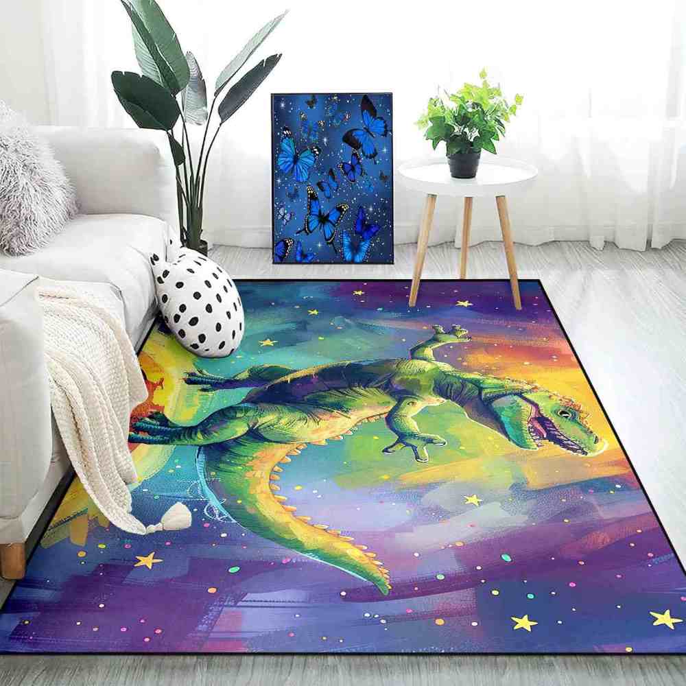 Cosmic Adventure T-Rex Toddler Play Area Rug | CozyLil