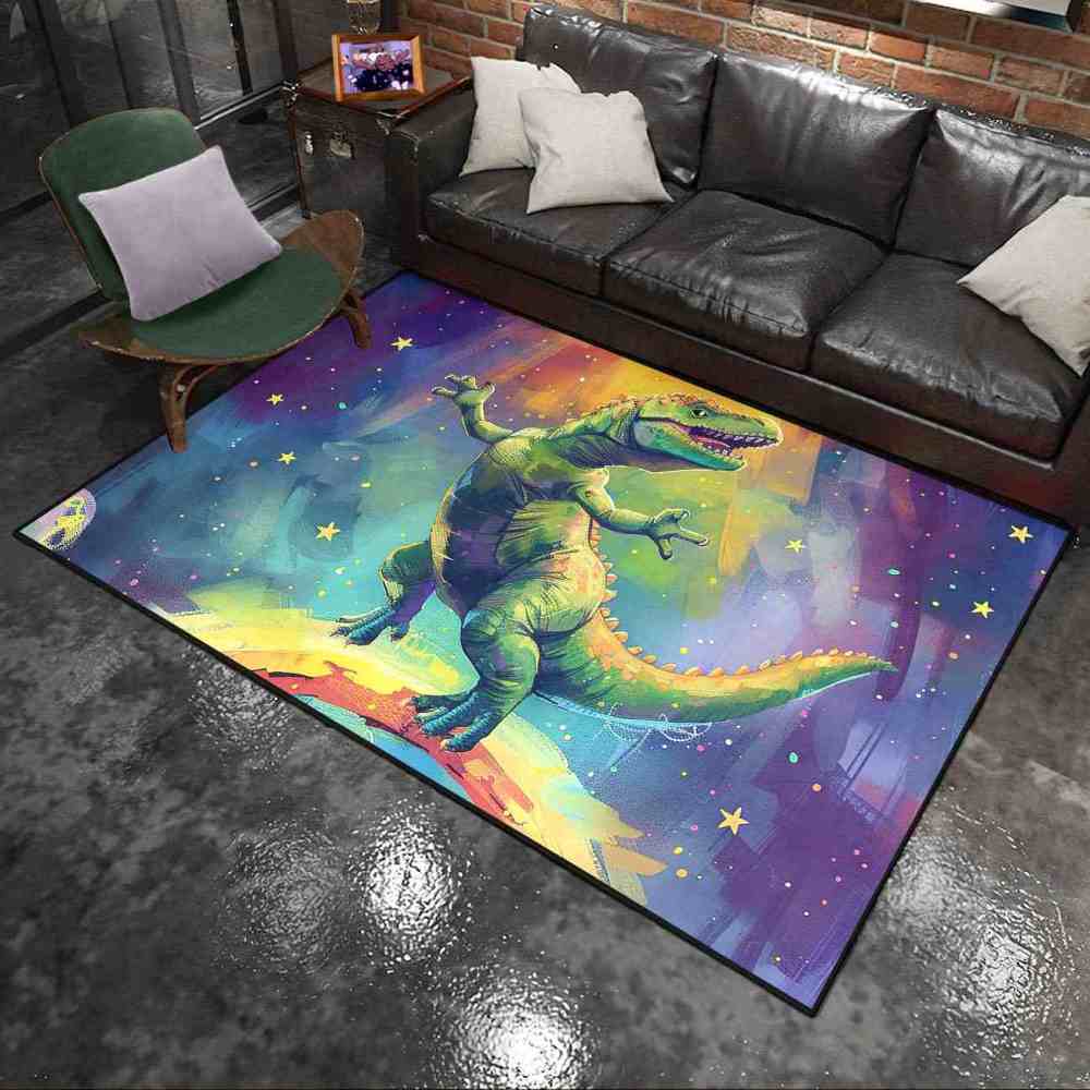 Cosmic Adventure T-Rex Toddler Play Area Rug | CozyLil