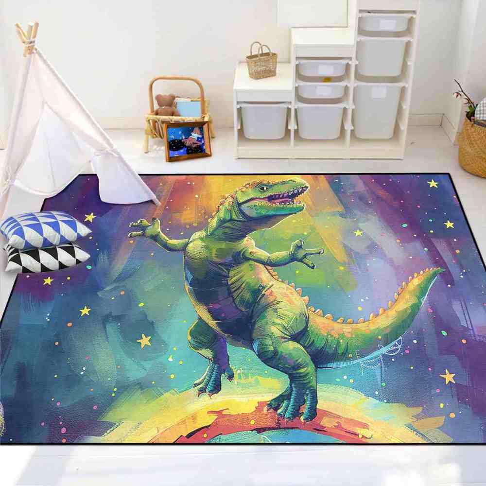 Cosmic Adventure T-Rex Toddler Play Area Rug | CozyLil