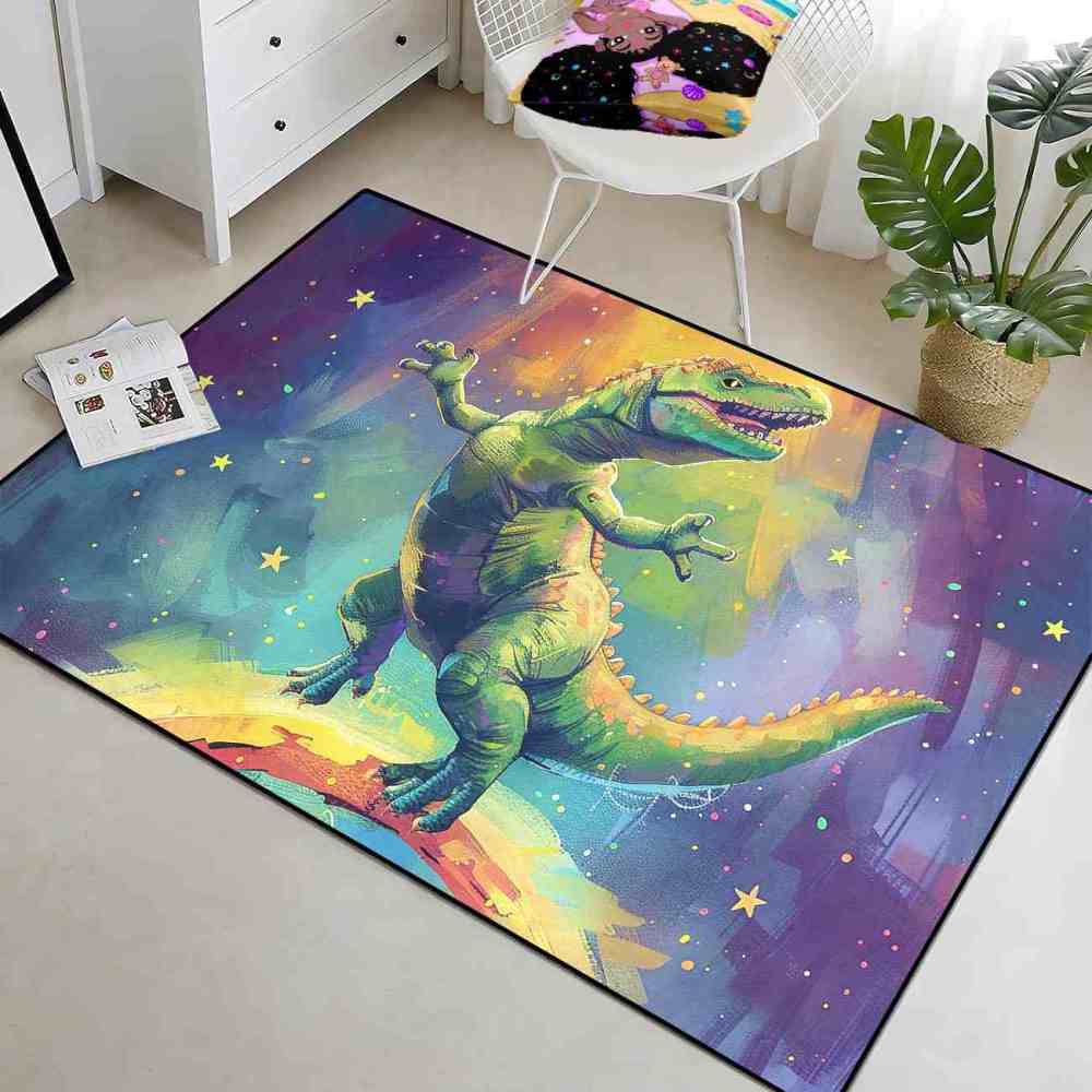 Cosmic Adventure T-Rex Toddler Play Area Rug | CozyLil