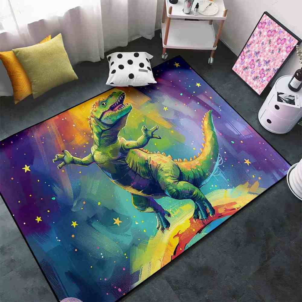 Cosmic Adventure T-Rex Toddler Play Area Rug | CozyLil