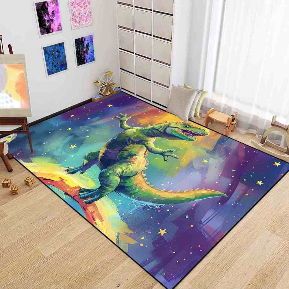 Cosmic Adventure T-Rex Toddler Play Area Rug | CozyLil
