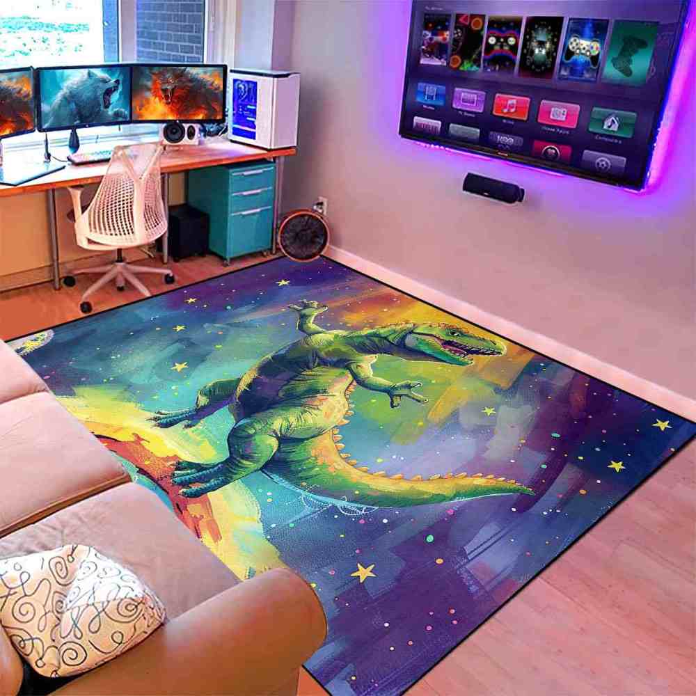 Cosmic Adventure T-Rex Toddler Play Area Rug | CozyLil