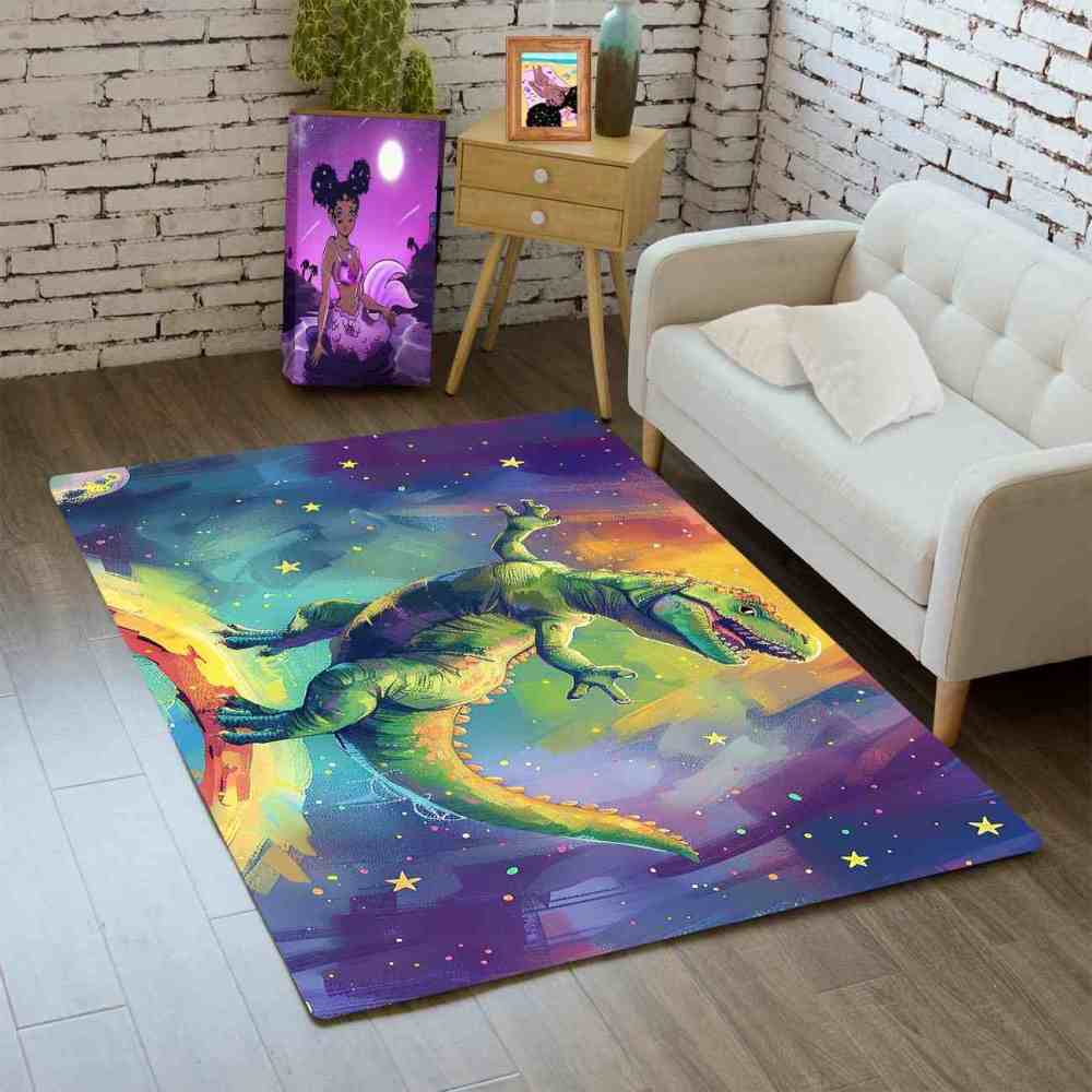 Cosmic Adventure T-Rex Toddler Play Area Rug | CozyLil