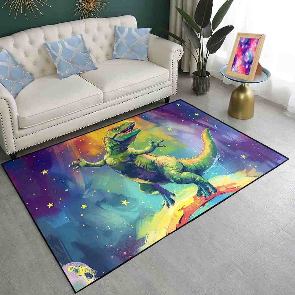 Cosmic Adventure T-Rex Toddler Play Area Rug | CozyLil