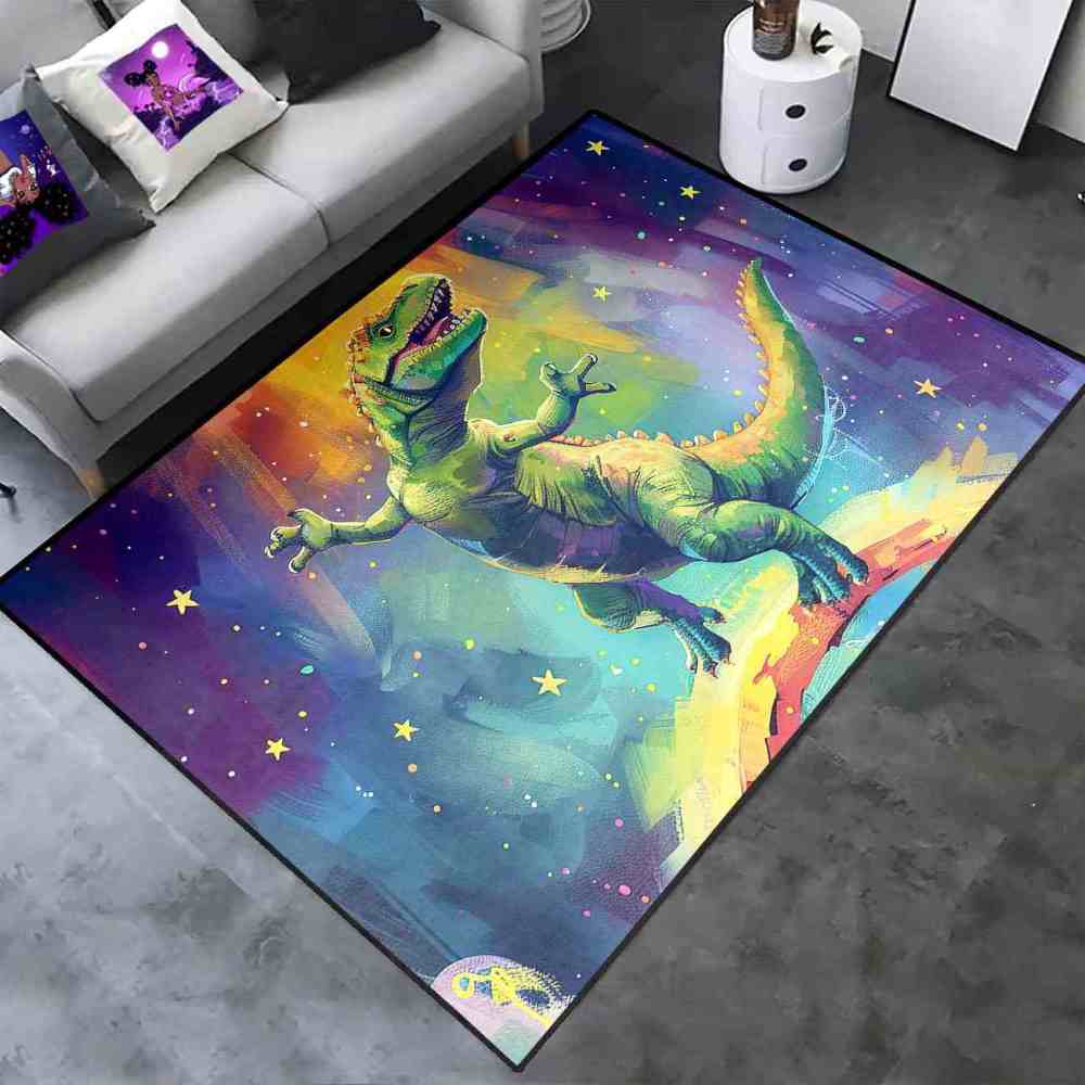 Cosmic Adventure T-Rex Toddler Play Area Rug | CozyLil