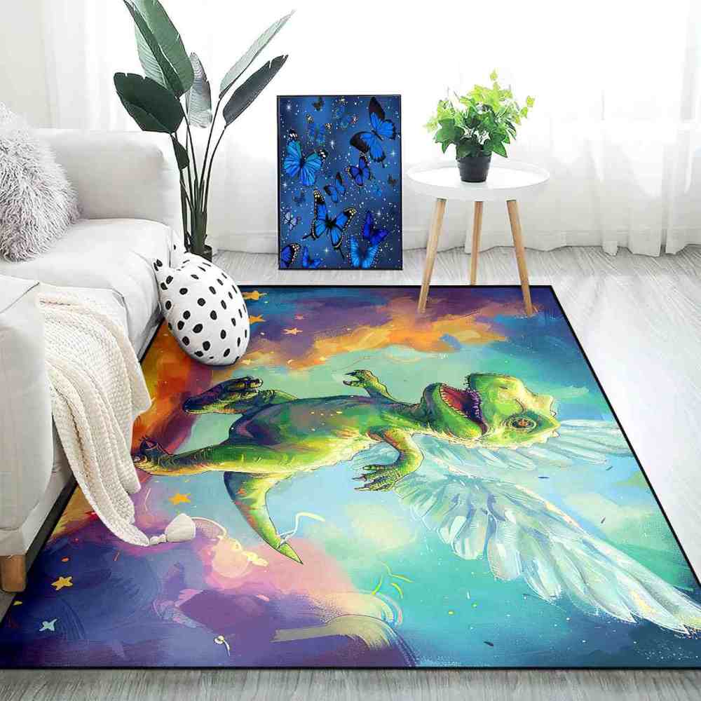 Winged Fantasy Dinosaur Kids Playroom Rug | CozyLil