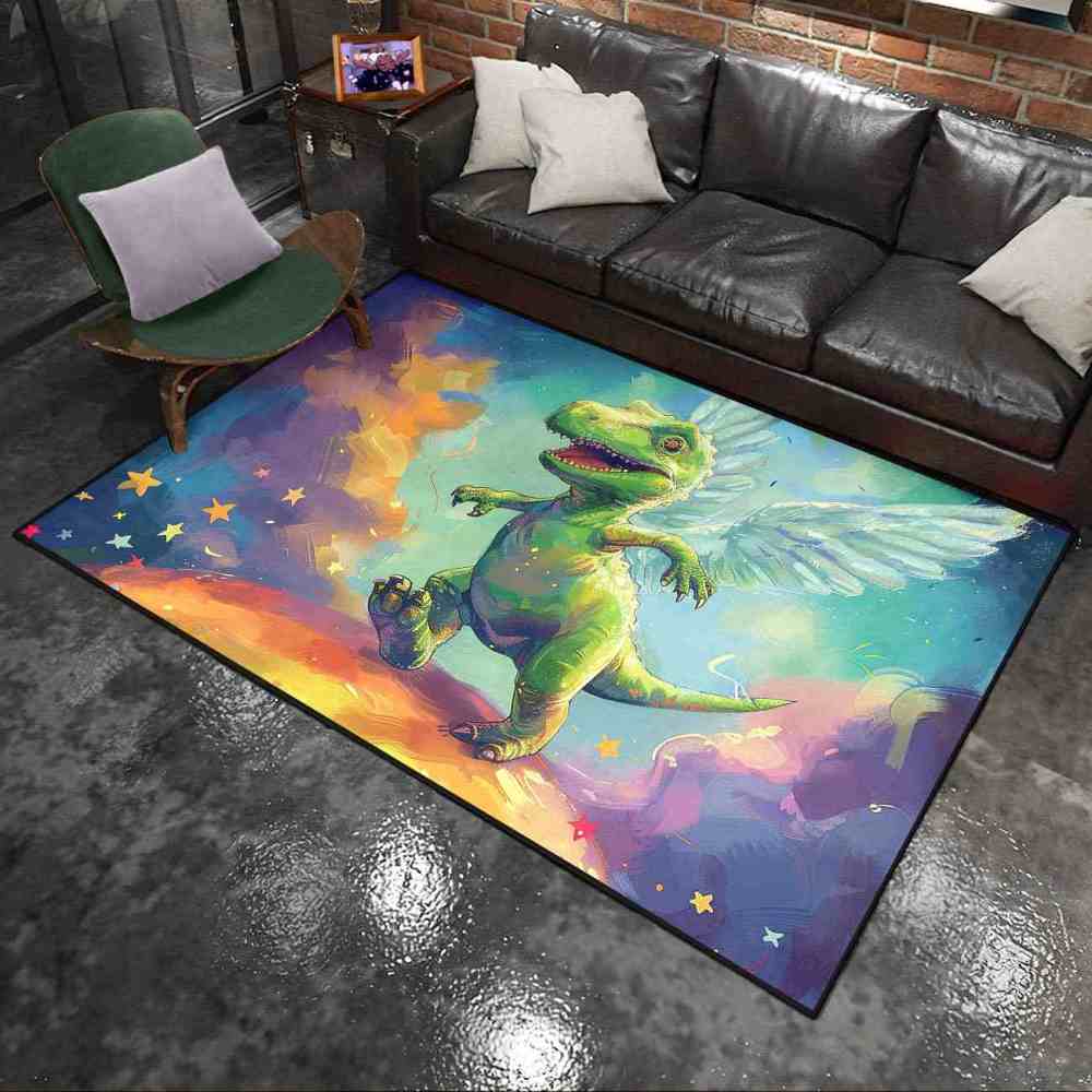 Winged Fantasy Dinosaur Kids Playroom Rug | CozyLil