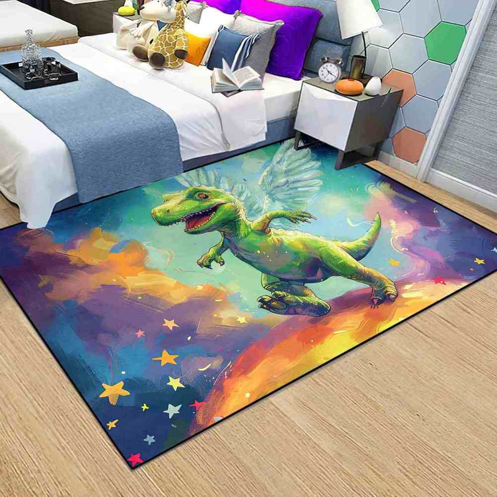 Winged Fantasy Dinosaur Kids Playroom Rug | CozyLil