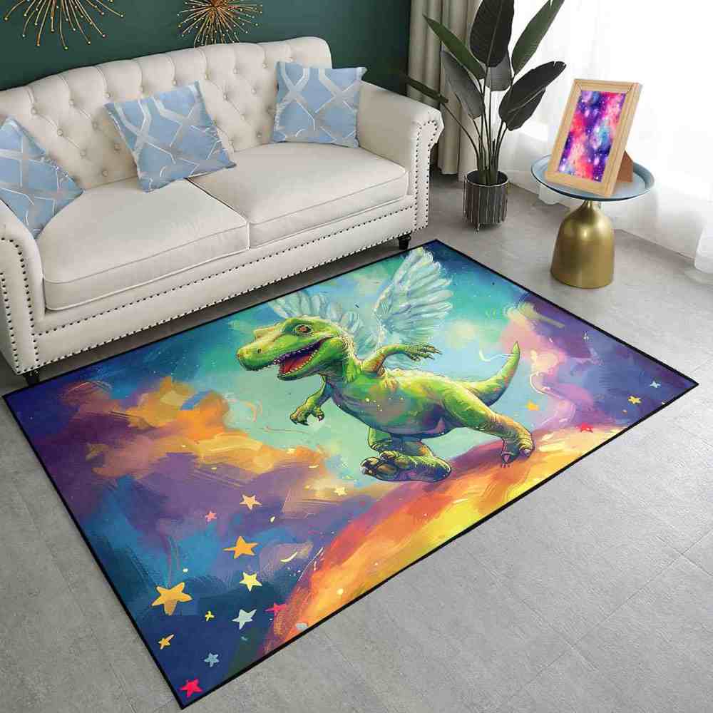 Winged Fantasy Dinosaur Kids Playroom Rug | CozyLil
