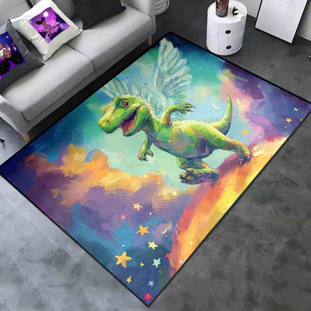 Winged Fantasy Dinosaur Kids Playroom Rug | CozyLil