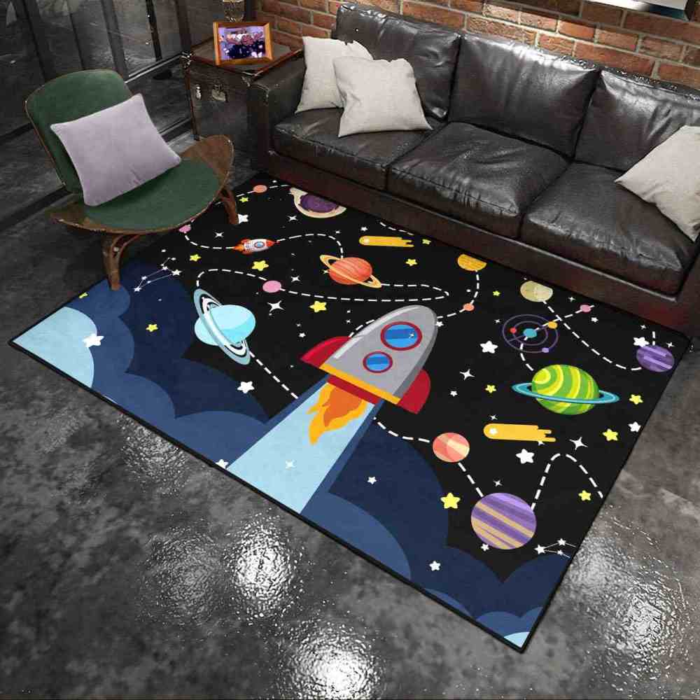 Giant Rocket Blast Off Toddler Play Rug Ultra Non-Slip | CozyLil