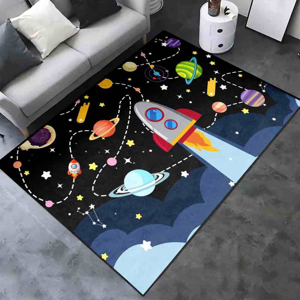Giant Rocket Blast Off Toddler Play Rug Ultra Non-Slip | CozyLil