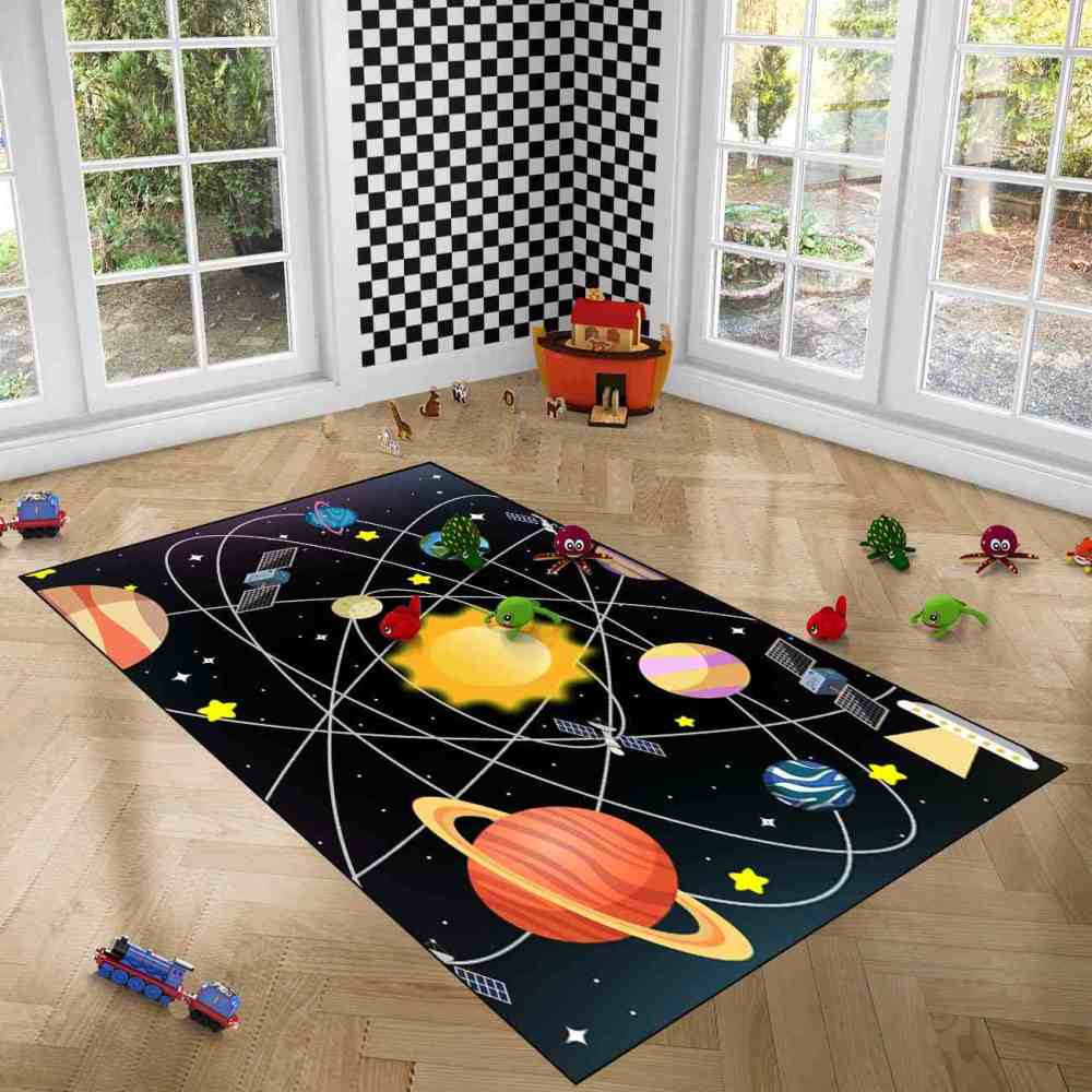 Intersecting Orbits & Planets Nursery Floor Mat | CozyLil