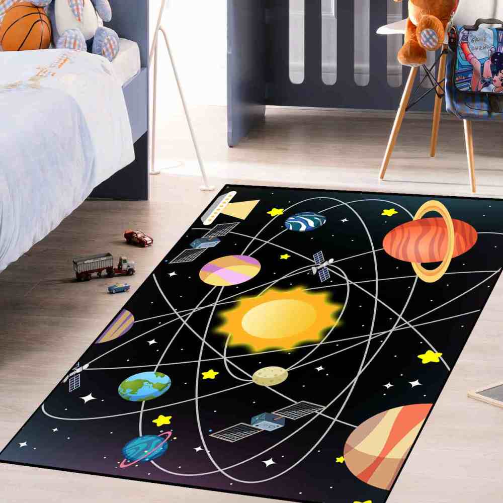 Intersecting Orbits & Planets Nursery Floor Mat | CozyLil
