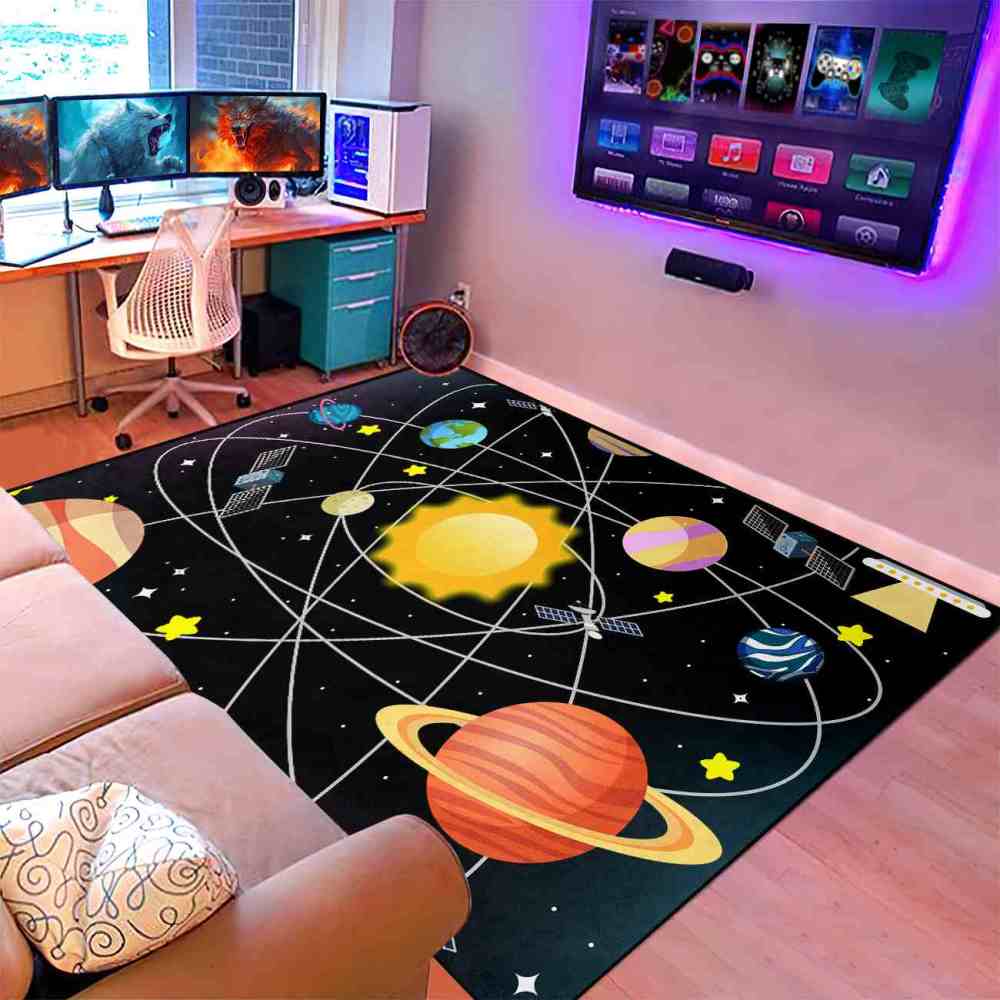 Intersecting Orbits & Planets Nursery Floor Mat | CozyLil