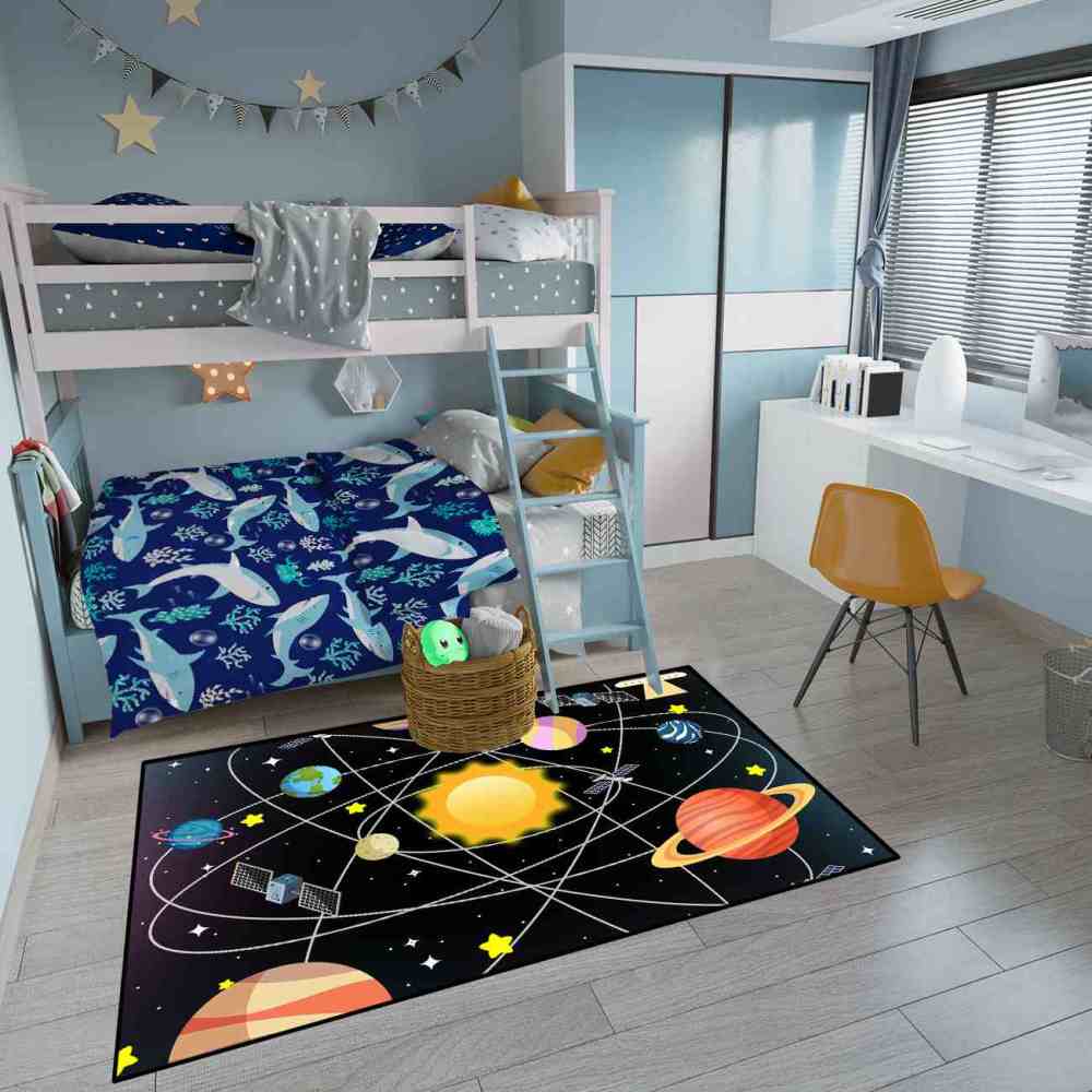 Intersecting Orbits & Planets Nursery Floor Mat | CozyLil