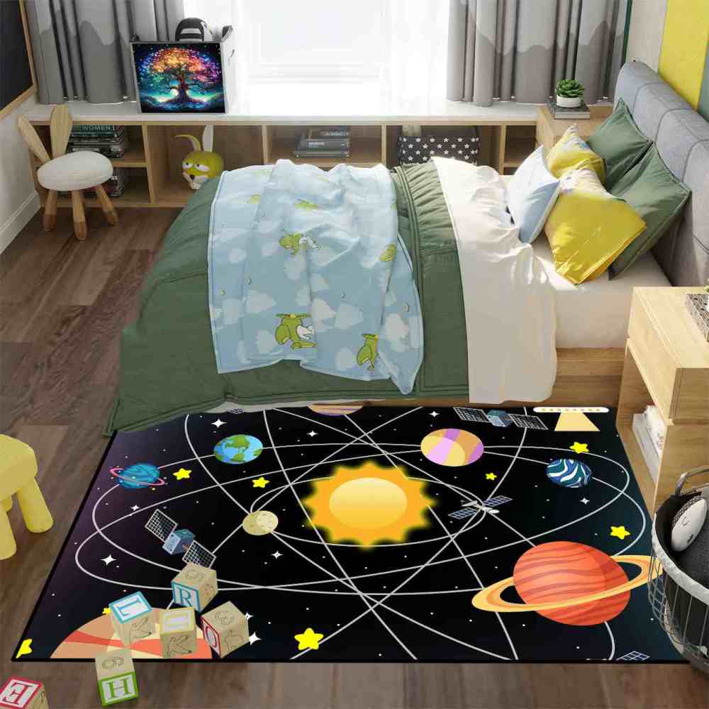 Intersecting Orbits & Planets Nursery Floor Mat | CozyLil