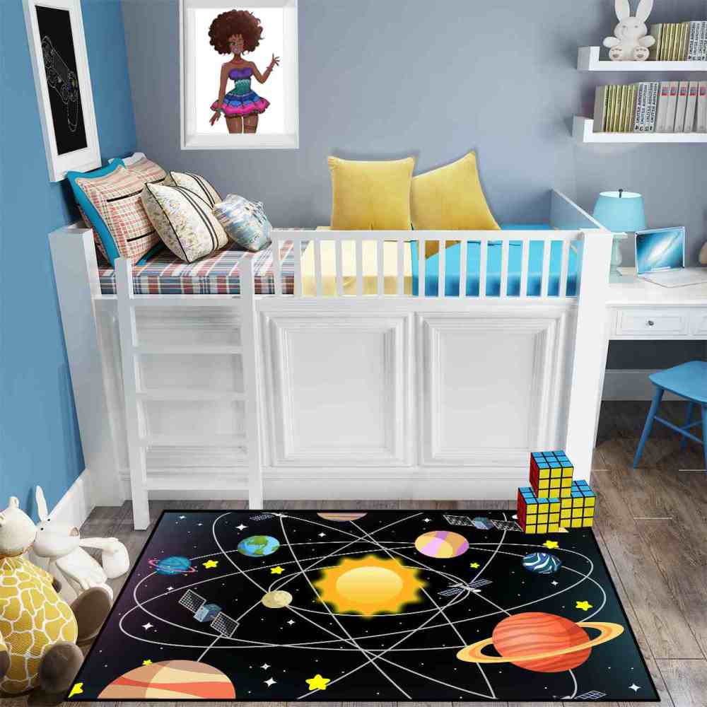 Intersecting Orbits & Planets Nursery Floor Mat | CozyLil