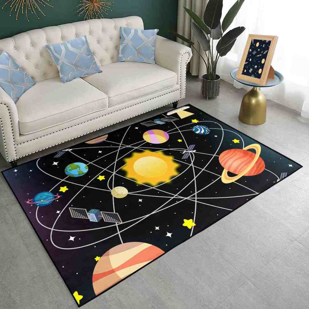 Intersecting Orbits & Planets Nursery Floor Mat | CozyLil
