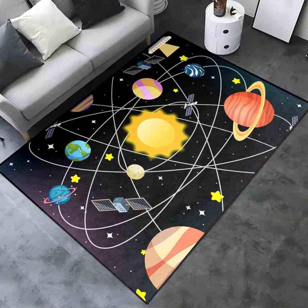 Intersecting Orbits & Planets Nursery Floor Mat | CozyLil