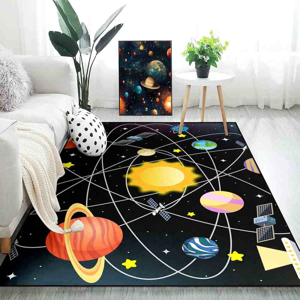 Intersecting Orbits & Planets Nursery Floor Mat | CozyLil