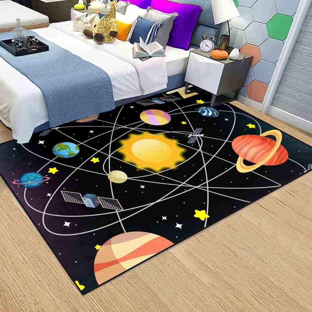 Intersecting Orbits & Planets Nursery Floor Mat | CozyLil