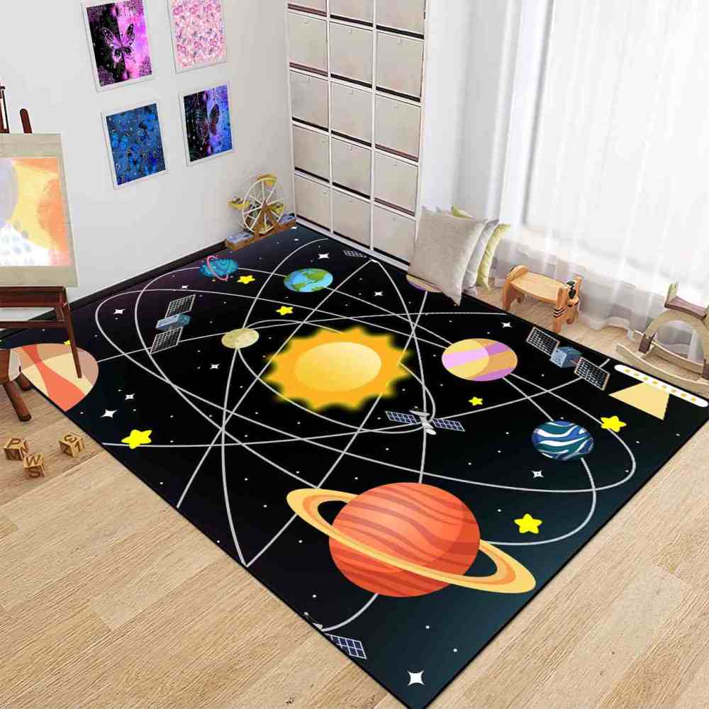 Intersecting Orbits & Planets Nursery Floor Mat | CozyLil