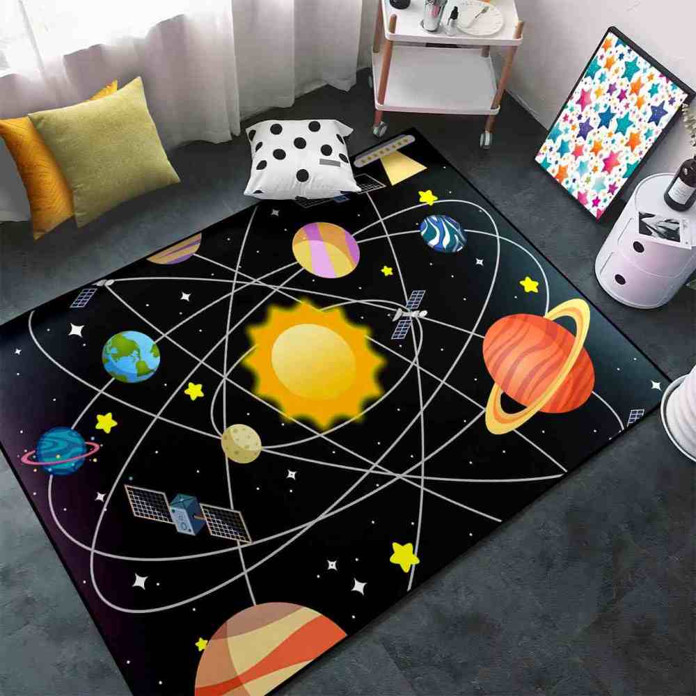 Intersecting Orbits & Planets Nursery Floor Mat | CozyLil