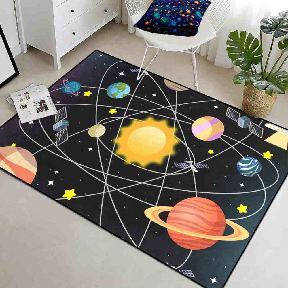 Intersecting Orbits & Planets Nursery Floor Mat | CozyLil