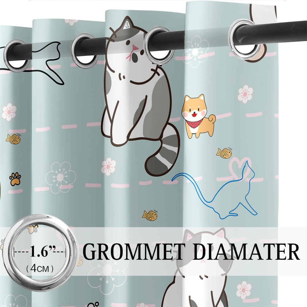 Cute Kawaii Cats & Puppies Nursery Curtains - CozyLil