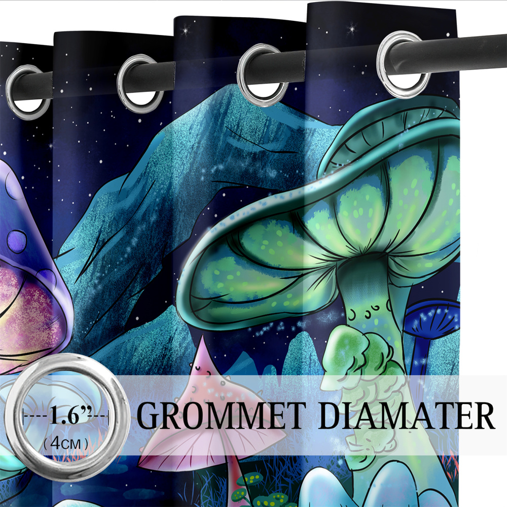 Enchanted Glowing Mushroom Forest Kids Curtains - CozyLil