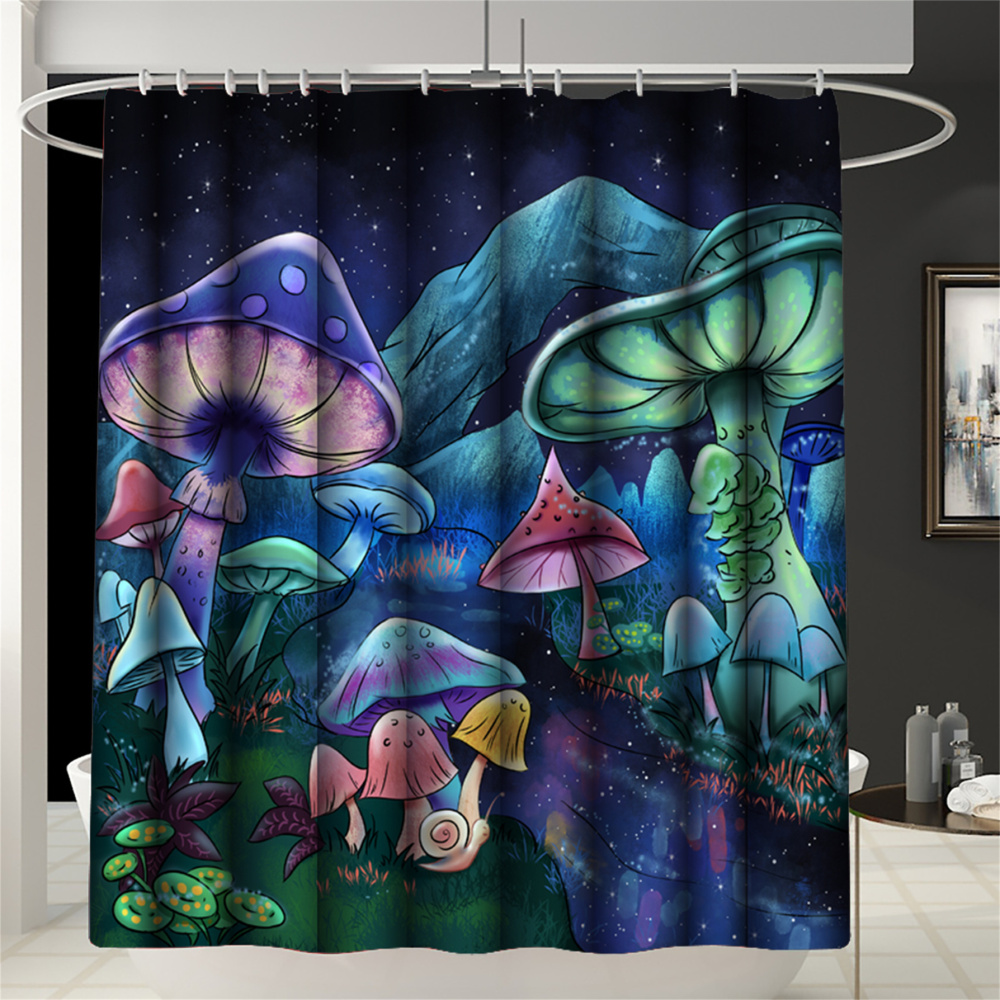 Magical Neon Mushroom Fantasy 4 Piece Bathroom Set by CozyLil