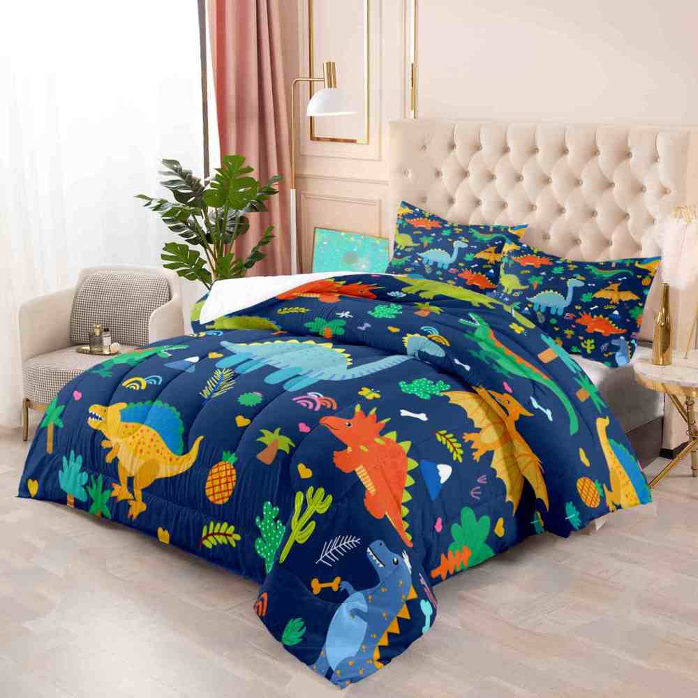 Cute Cartoon Dinosaur Boys Comforter Set | CozyLil
