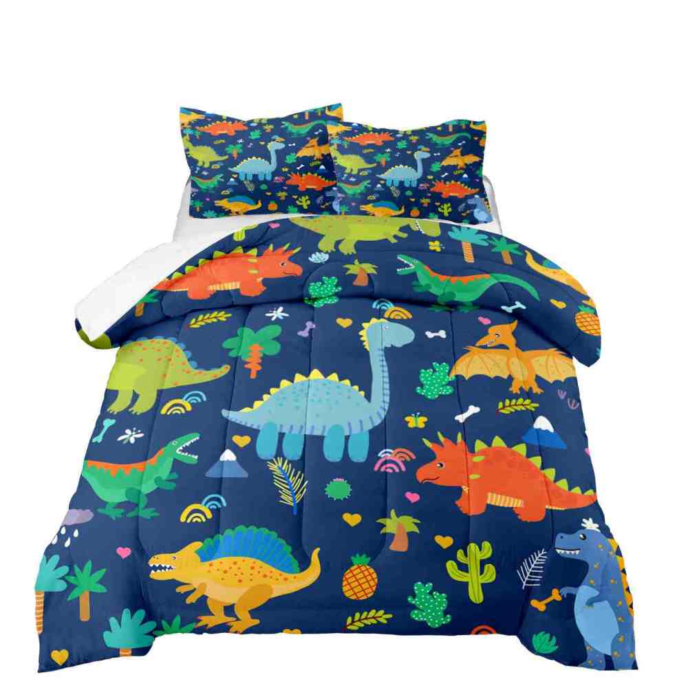 Cute Cartoon Dinosaur Boys Comforter Set | CozyLil