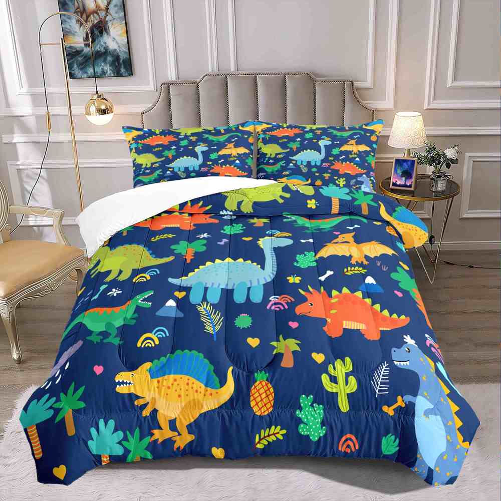 Cute Cartoon Dinosaur Boys Comforter Set | CozyLil