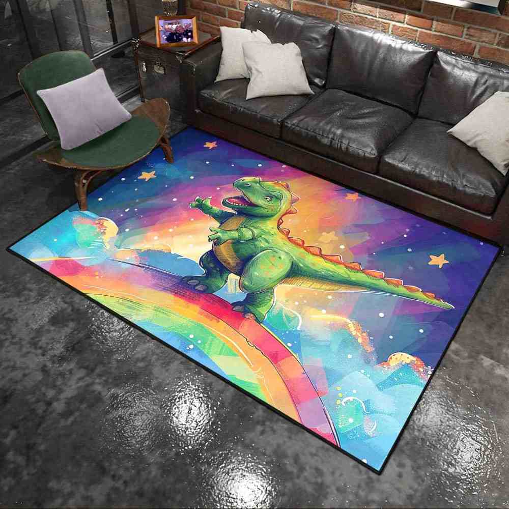 Prehistoric Galaxy Dinosaur Boys Bedroom Area Rug | CozyLil