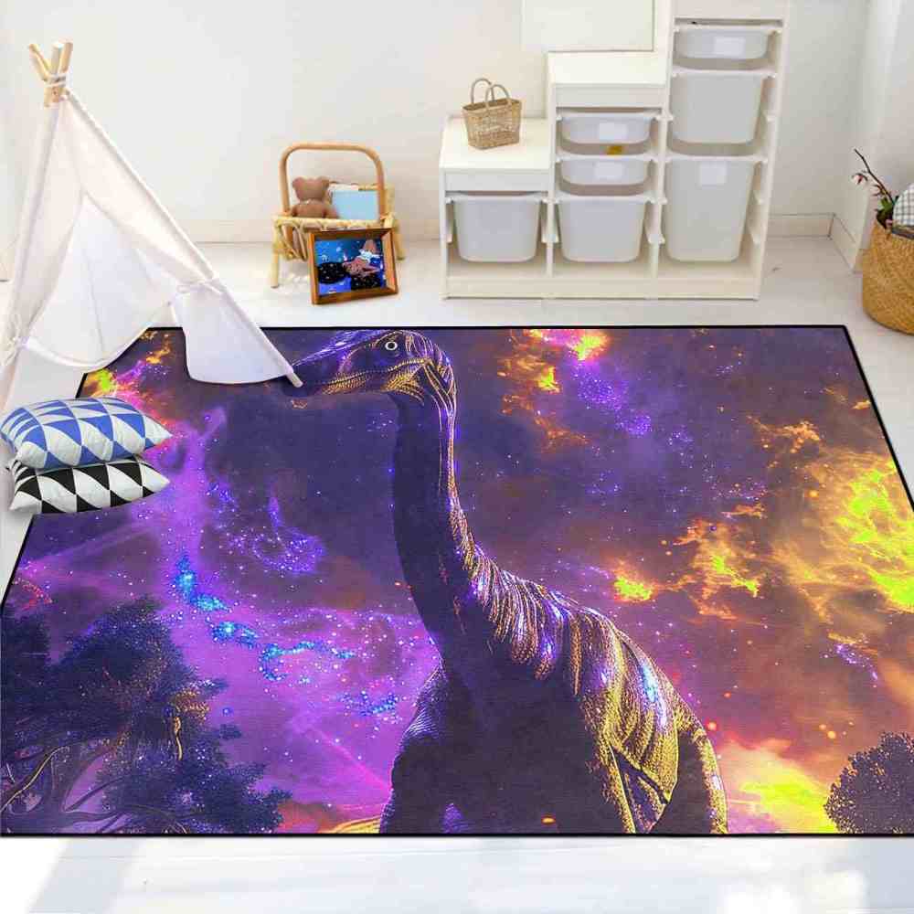 Purple Nebula Brachiosaurus Kids Playroom Mat | CozyLil