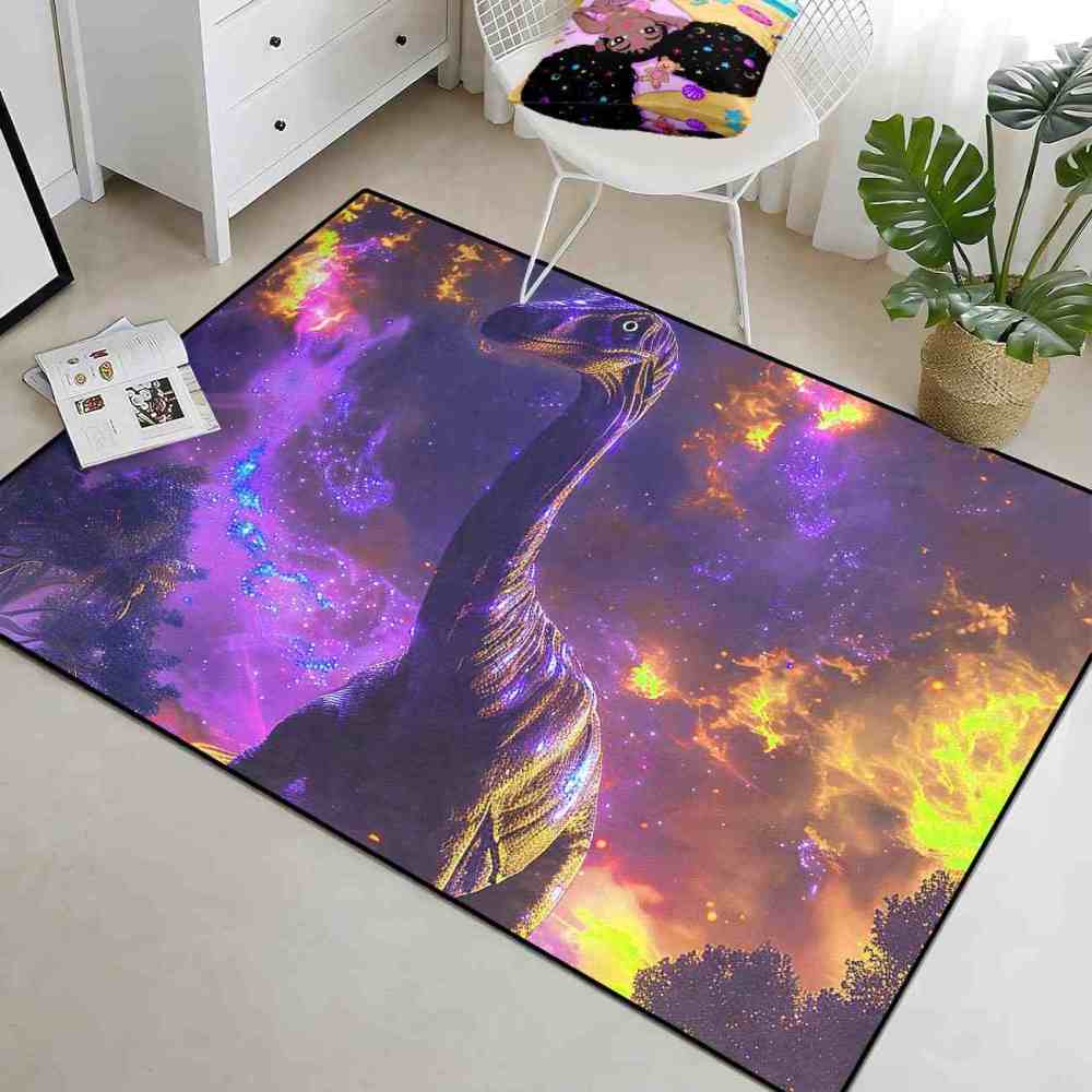 Purple Nebula Brachiosaurus Kids Playroom Mat | CozyLil