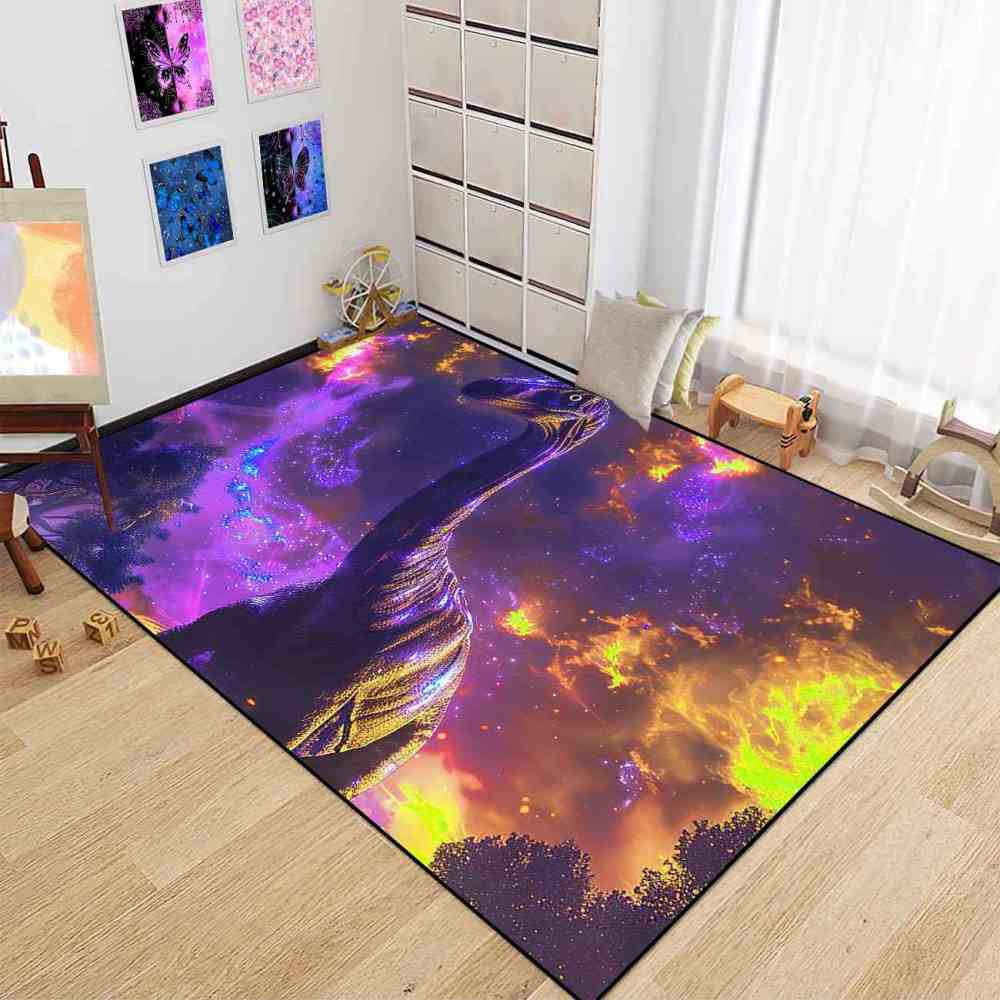 Purple Nebula Brachiosaurus Kids Playroom Mat | CozyLil
