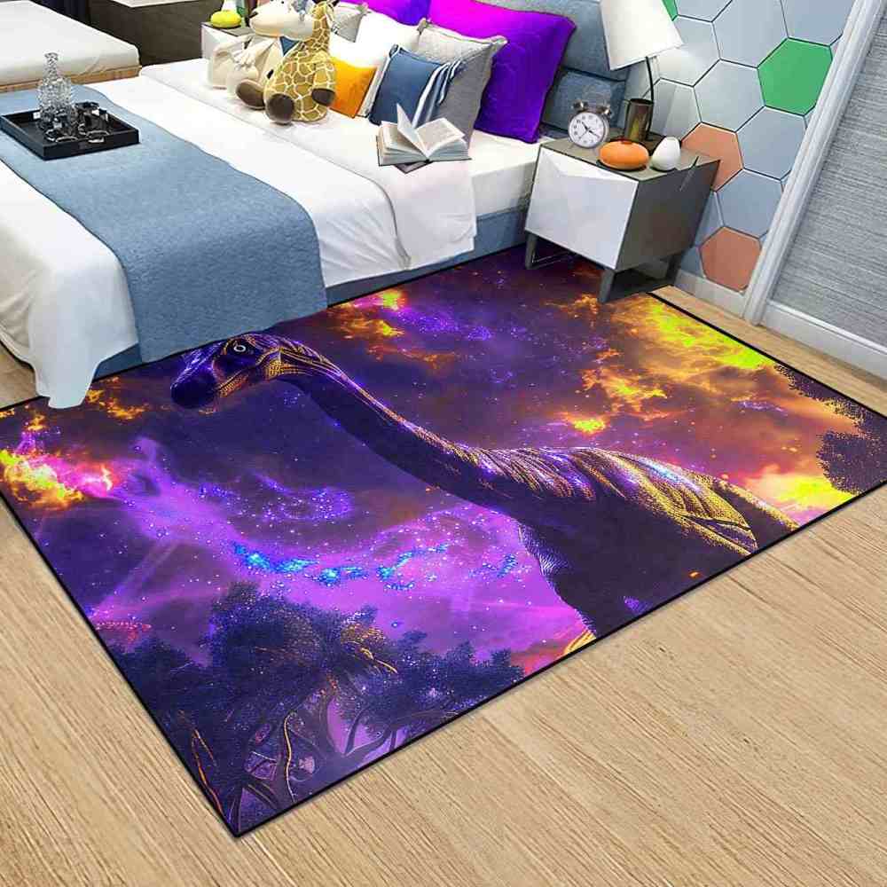 Purple Nebula Brachiosaurus Kids Playroom Mat | CozyLil
