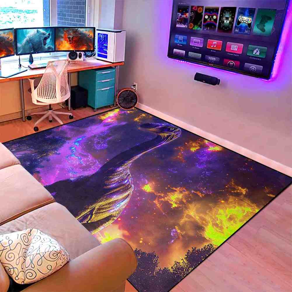 Purple Nebula Brachiosaurus Kids Playroom Mat | CozyLil
